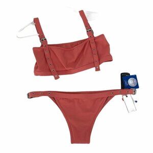 FAE NWT coral buckle bikini  top and bottom new